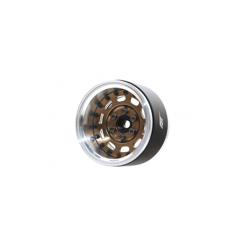 Boom Racing BRPB041RAWBZ ProBuild 1.9" MAG-10 Adjustable Offset Aluminum Beadlock Wheels (2) Raw Silver/Bronze