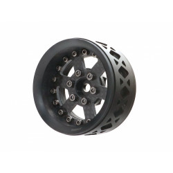Boom Racing BRPB043BKCF ProBuild 1.9" Ultra Lightweight Performance CF6 Adjustable Offset Beadlock Wheels (2) Black/Carbon Fiber