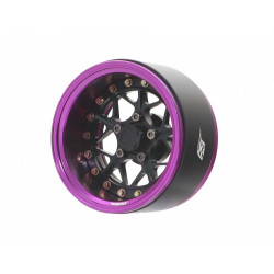 Boom Racing BRPB031PBK ProBuild 1.9" LGB Adjustable Offset Aluminum Beadlock Wheels (2) Purple/Black