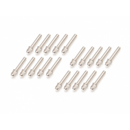 Boom Racing BRPROB-11S ProBuild Mag Seat Lug Nut 12.9 Grade M2x8mm Scale Hardware Set (20) Silver