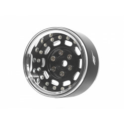 Boom Racing BRPB035CRBK ProBuild 1.9" MAG10 Adjustable Offset Aluminum Beadlock Wheels (2) Chrome/Black