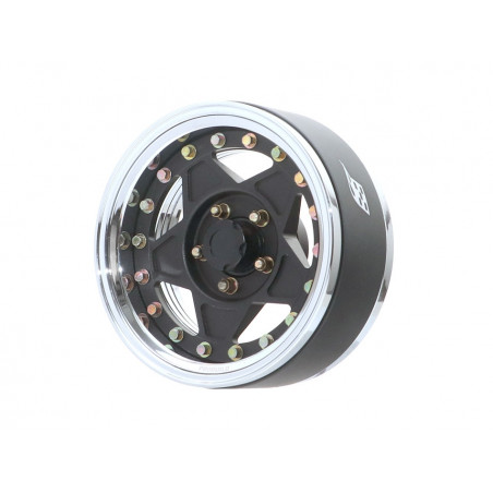 Boom Racing BRPB047CRMBK-NW ProBuild 1.9" Narrow RTS Adjustable Offset Beadlock Wheels (2) Chrome /Matte Black