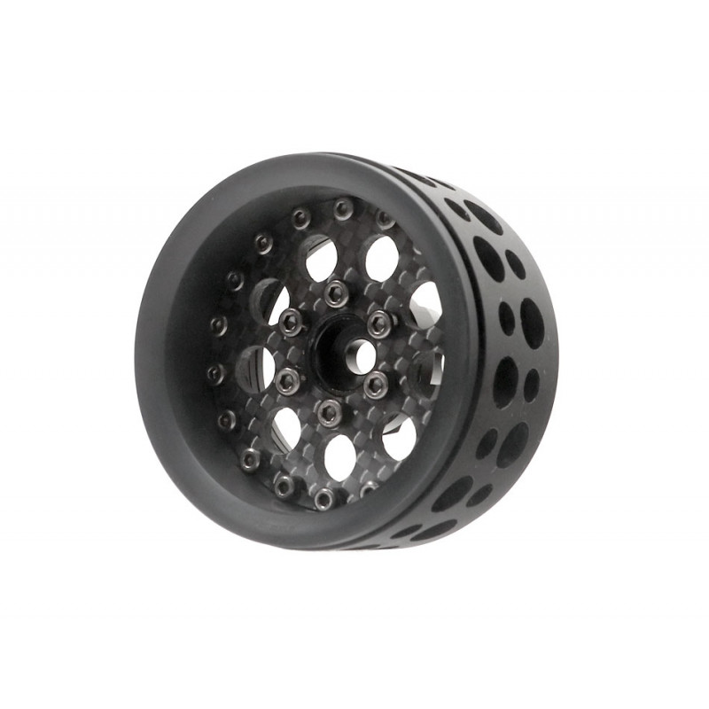 Boom Racing BRPB048BKCF ProBuild 1.9" Ultra Lightweight Performance CR6 Adjustable Offset Beadlock Wheels (2) Black/Carbon Fiber
