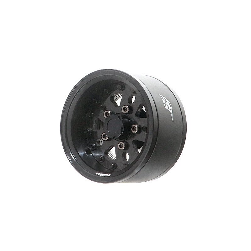 Boom Racing BRPB15507BKCF ProBuild 1.55" CFH5 Adjustable Offset Aluminum Beadlock Wheels (2) Black/Carbon Fiber