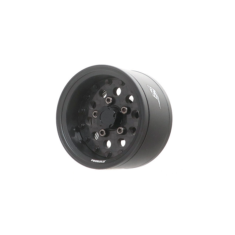 Boom Racing BRPB15508MBKCF ProBuild 1.55" CR10 Adjustable Offset Aluminum Beadlock Wheels (2) Matte Black/Carbon Fiber