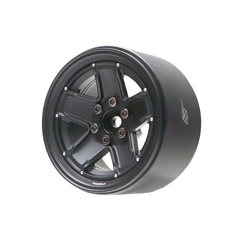 Boom Racing BRPB2205MBKMBK ProBuild 2.2" M13 Adjustable Offset Aluminum Beadlock Wheels (2) Matte Black/Matte Black