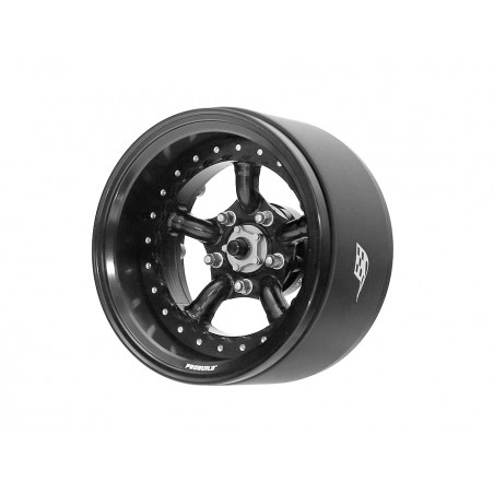 Boom Racing BRPB050BKBK ProBuild 1.9" Spectre Adjustable Offset Aluminum Beadlock Wheels (2) Black/Black
