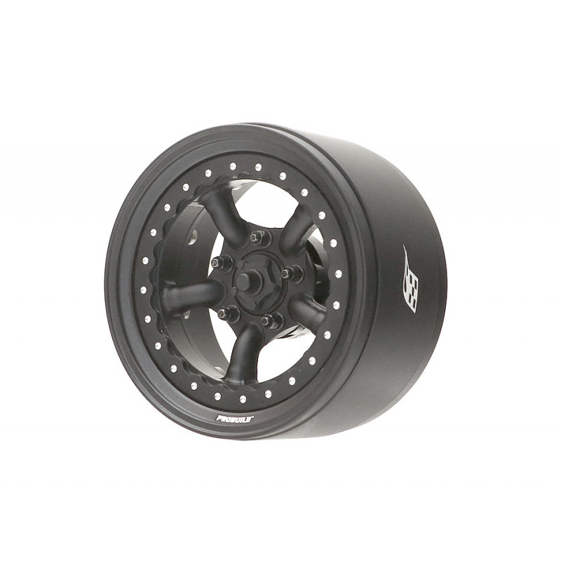 Boom Racing BRPB051MBKMBK ProBuild 1.9" Spectre Adjustable Offset Aluminum Beadlock Wheels (2) Matte Black/Matte Black