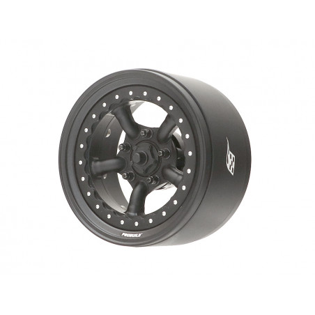 Boom Racing BRPB051MBKMBK ProBuild 1.9" Spectre Adjustable Offset Aluminum Beadlock Wheels (2) Matte Black/Matte Black