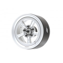 Boom Racing BRPB054FSFS ProBuild 1.9" M5 Adjustable Offset Aluminum Beadlock Wheels (2) Flat Silver/Flat Silver