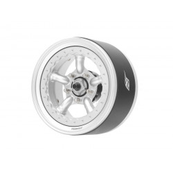 Boom Racing BRPB052FSFS ProBuild 1.9" Spectre Adjustable Offset Aluminum Beadlock Wheels (2) Flat Silver/Flat Silver