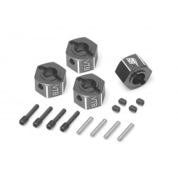 Boom Racing BRT10054 ProBuild VT8 Aluminum 12mm Hex (for M5 & M4 Shaft Threads) 8mm Wide w/ Pin Screws & Set Screws with Pins (4