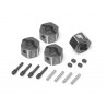 Boom Racing BRT10054 ProBuild VT8 Aluminum 12mm Hex (for M5 & M4 Shaft Threads) 8mm Wide w/ Pin Screws & Set Screws with Pins (4