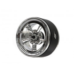 Boom Racing BRPB055CRCR ProBuild 1.9" M5 Adjustable Offset Aluminum Beadlock Wheels (2) Chrome/Chrome