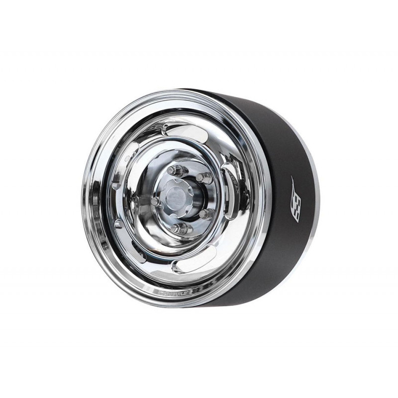 Boom Racing BRPB056CRCR ProBuild 1.9" Slot Mags Jelly Bean Adjustable Offset Aluminum Beadlock Wheels (2) Chrome/Chrome