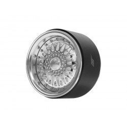 Boom Racing BRPB2208PLPL ProBuild 2.2" R01 Mesh Adjustable Offset Aluminum Beadlock Wheels (2) Platinum/Platinum