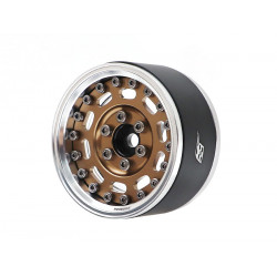 Boom Racing BRPB057PLBZ ProBuild 1.9" MAG-10 Adjustable Offset Aluminum Beadlock Wheels (2) Platinum/Bronze