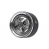 Boom Racing BRPB061CRCR ProBuild 1.9" Rostyle Classic Adjustable Offset Aluminum Beadlock Wheels (2) Chrome/Chrome