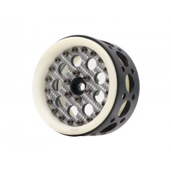 Boom Racing BRPB2210WCF ProBuild 2.2" Ultra Lightweight Performance CR6 Adjustable Offset Beadlock Wheels (2) White/Carbon Fiber