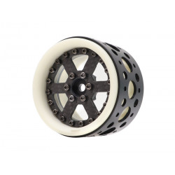 Boom Racing BRPB2211WCF-EW ProBuild 2.2" Ultra Lightweight Extra Wide Performance CF6 Adjustable Offset Beadlock Wheels (2) Whit