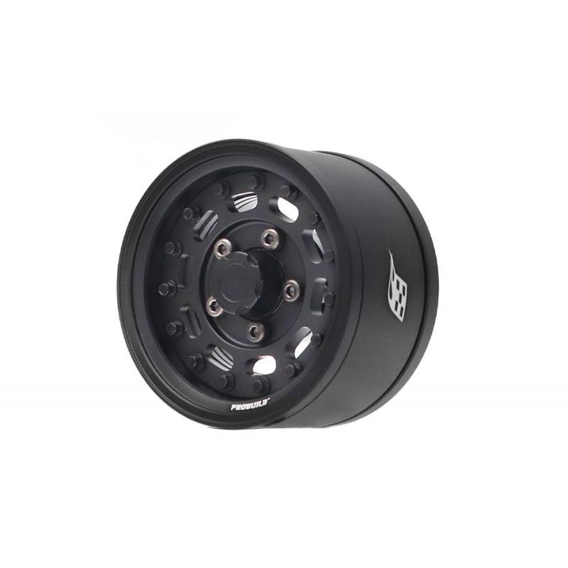 Boom Racing BRPB155011MBKMBK ProBuild 1.55" MAG10 Adjustable Offset Aluminum Beadlock Wheels (2) Matte Black/Matte Black