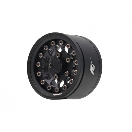 Boom Racing BRPB155013MBKMBK ProBuild 1.55" R12 Adjustable Offset Aluminum Beadlock Wheels (2) Matte Black/Matte Black