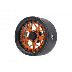 Boom Racing BRPB075MBKOR ProBuild 1.9" LGB Adjustable Offset Aluminum Beadlock Wheels (2) Matte Black/Orange