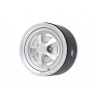 Boom Racing BRPB060FSFS-NW ProBuild 1.9" Narrow Rostyle Classic Adjustable Offset Aluminum Beadlock Wheels (2) Flat Silver/Flat 