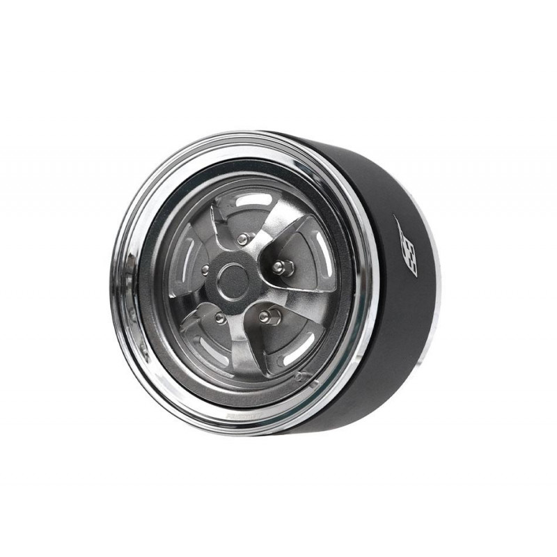 Boom Racing BRPB061CRCR-NW ProBuild 1.9" Narrow Rostyle Classic Adjustable Offset Aluminum Beadlock Wheels (2) Chrome/Chrome