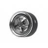 Boom Racing BRPB061CRCR-NW ProBuild 1.9" Narrow Rostyle Classic Adjustable Offset Aluminum Beadlock Wheels (2) Chrome/Chrome