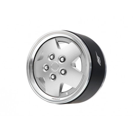 Boom Racing BRPB064PLPL-NW ProBuild 1.9" Narrow CSK LSE 5-Spoke Classic Adjustable Offset Aluminum Beadlock Wheels (2) Platinum/