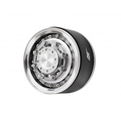 Boom Racing BRPB080PLPL ProBuild 1.9" COMBAT Adjustable Offset Aluminum Beadlock Wheels (2) Platinum/Platinum
