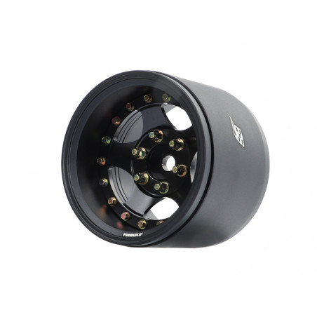 Boom Racing BRPB082MBKBK-EW ProBuild 1.9" Extra Wide SV5 Adjustable Offset Aluminum Beadlock Wheels (2) Matte Black/Black