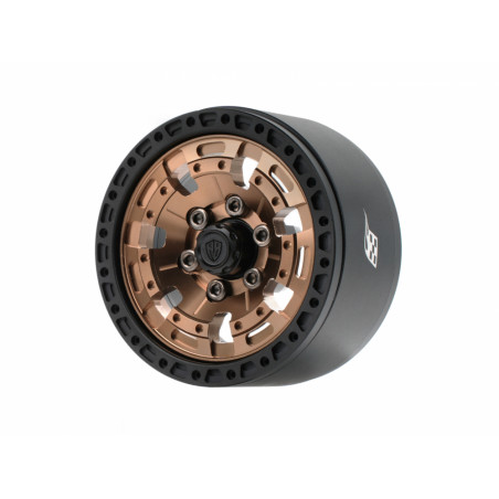 Boom Racing BRPB086MBKBZ ProBuild 1.9" XZ7 Adjustable Offset Aluminum Beadlock Wheels (2) Matte Black/Bronze
