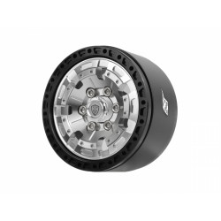Boom Racing BRPB088BKPL ProBuild 1.9" XZ7 Adjustable Offset Aluminum Beadlock Wheels (2) Black/Platinum