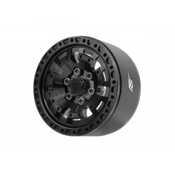 Boom Racing BRPB089BKBK ProBuild 1.9" XZ7 Adjustable Offset Aluminum Beadlock Wheels (2) Black/Black