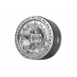 Boom Racing BRPB090PLPL ProBuild 1.9" XZ7 Adjustable Offset Aluminum Beadlock Wheels (2) Platinum/Platinum