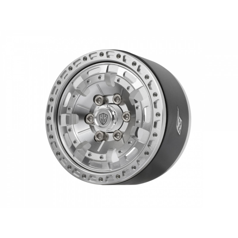 Boom Racing BRPB090PLPL ProBuild 1.9" XZ7 Adjustable Offset Aluminum Beadlock Wheels (2) Platinum/Platinum