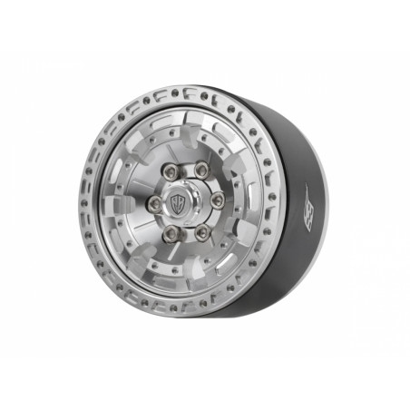 Boom Racing BRPB090PLPL ProBuild 1.9" XZ7 Adjustable Offset Aluminum Beadlock Wheels (2) Platinum/Platinum