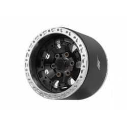 Boom Racing BRPB091PLBK-EW ProBuild 1.9" Extra Wide XZ7 Adjustable Offset Aluminum Beadlock Wheels (2) Platinum/Black