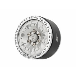 Boom Racing BRPB092CRFS ProBuild 1.9" XZ7 Adjustable Offset Aluminum Beadlock Wheels (2) Chrome/Flat Silver