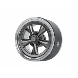 Boom Racing BRPB093PLGM ProBuild 1.9" Spin Force Classic Adjustable Offset Aluminum Beadlock Wheels (2) Platinum/Gun Metal