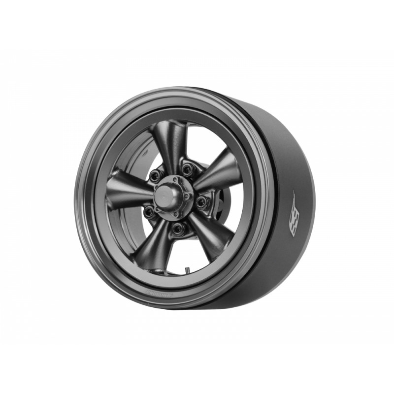 Boom Racing BRPB095GMGM ProBuild 1.9" Spin Force Classic Adjustable Offset Aluminum Beadlock Wheels (2) Gun Metal