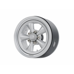 Boom Racing BRPB097FSFS ProBuild 1.9" Spin Force Classic Adjustable Offset Aluminum Beadlock Wheels (2) Flat Silver