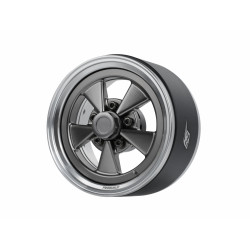 Boom Racing BRPB098PLGM ProBuild 1.9" Street Mag Classic Adjustable Offset Aluminum Beadlock Wheels (2) Platinum/Gun Metal