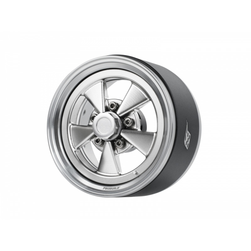 Boom Racing BRPB101PLPL ProBuild 1.9" Street Mag Classic Adjustable Offset Aluminum Beadlock Wheels (2) Platinum