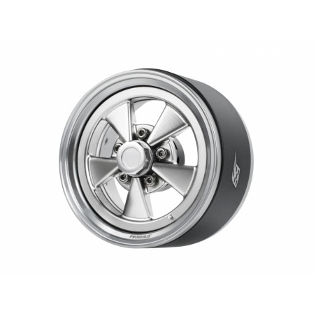 Boom Racing BRPB101PLPL ProBuild 1.9" Street Mag Classic Adjustable Offset Aluminum Beadlock Wheels (2) Platinum