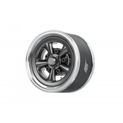 Boom Racing BRPB155018PLGM ProBuild 1.55" Spin Force Classic Adjustable Offset Aluminum Beadlock Wheels (2) Platinum/Gun Metal