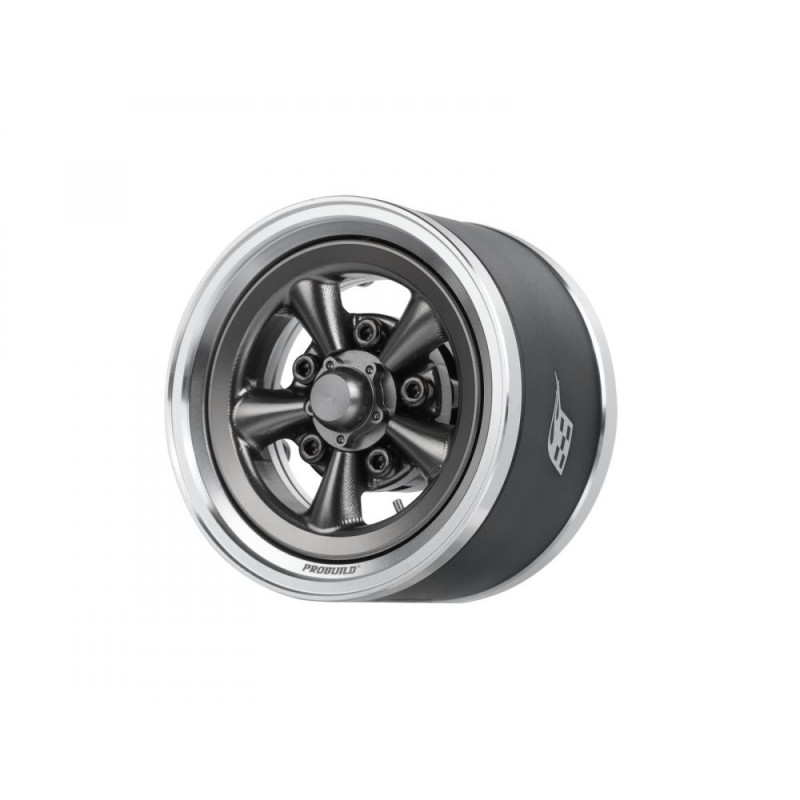 Boom Racing BRPB155018PLGM ProBuild 1.55" Spin Force Classic Adjustable Offset Aluminum Beadlock Wheels (2) Platinum/Gun Metal