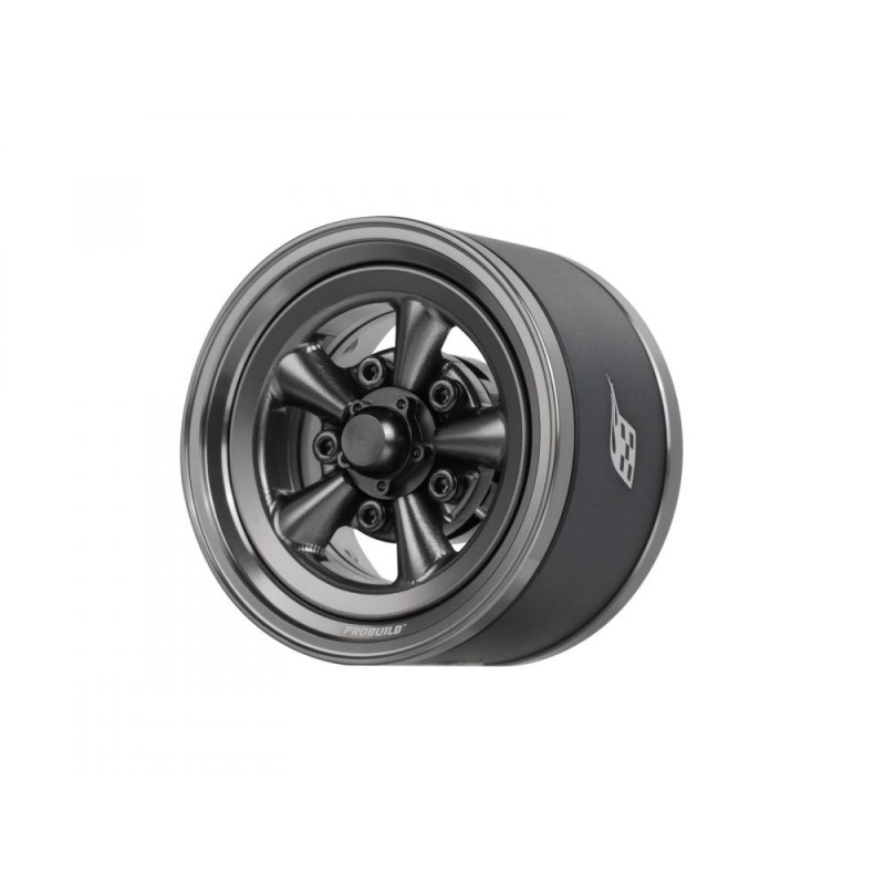 Boom Racing BRPB155020GMGM ProBuild 1.55" Spin Force Classic Adjustable Offset Aluminum Beadlock Wheels (2) Gun Metal